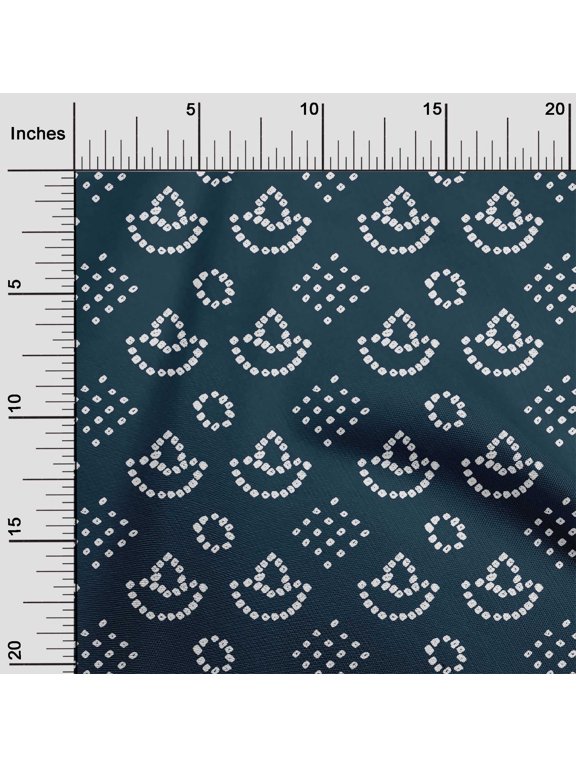 Viscose Chiffon Navy Blue Fabric Ethnic Bandhani Dress Material Fabric Print Fabric By The Yard 42 Inch Wide