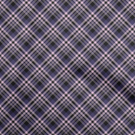 oneOone Viscose Chiffon Navy Blue Fabric Plaid Sewing Craft Projects Fabric Prints By Yard 42 Inch Wide