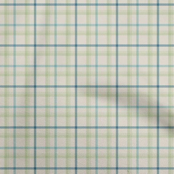 oneOone Viscose Chiffon Olive Green Fabric Check Fabric For Sewing Printed Craft Fabric By The Yard 42 Inch Wide