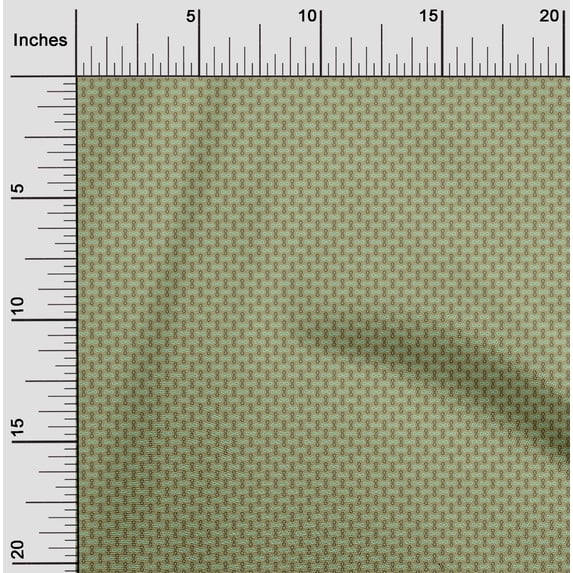 oneOone Viscose Chiffon Olive Green2 Fabric Maze Style Geometric Sewing Craft Projects Fabric Prints by Yard 42 Inch Wide
