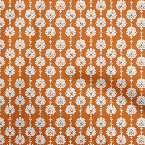 oneOone Viscose Chiffon Orange Fabric Asian Block Sewing Craft Projects Fabric Prints By Yard 42 Inch Wide