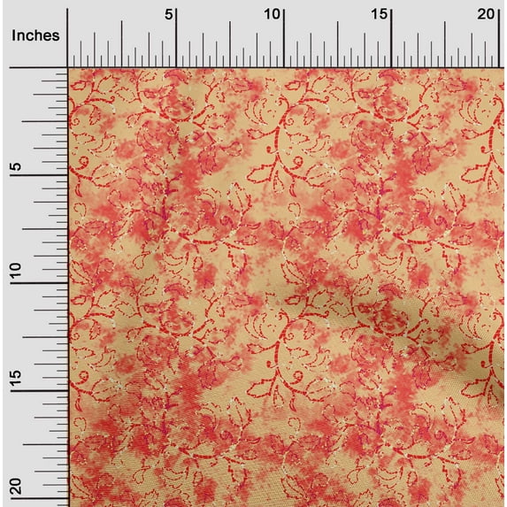 oneOone Viscose Chiffon Orange Fabric Batik Fabric For Sewing Printed Craft Fabric By The Yard 42 Inch Wide - HA