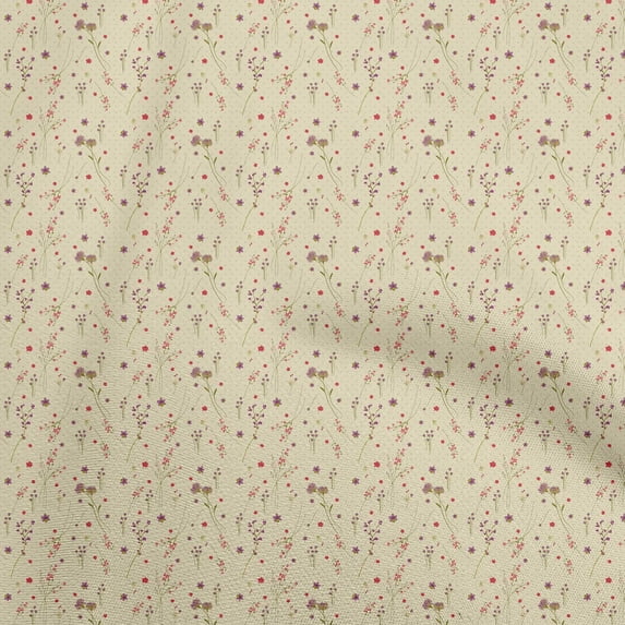 oneOone Viscose Chiffon Pale Yellow Fabric Floral Quilting Supplies Print Sewing Fabric By The Yard 42 Inch Wide