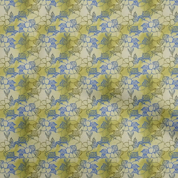 oneOone Viscose Chiffon Pear Green Fabric Leaves Quilting Supplies Print Sewing Fabric By The Yard 42 Inch Wide-aE