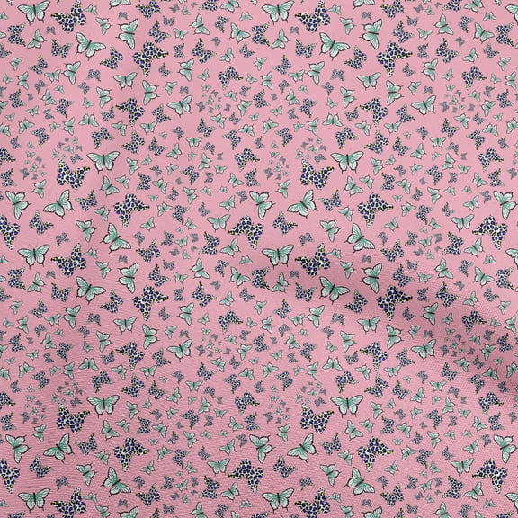 oneOone Viscose Chiffon Pink Fabric Butterflies Craft Projects Decor Fabric Printed By The Yard 42 Inch Wide