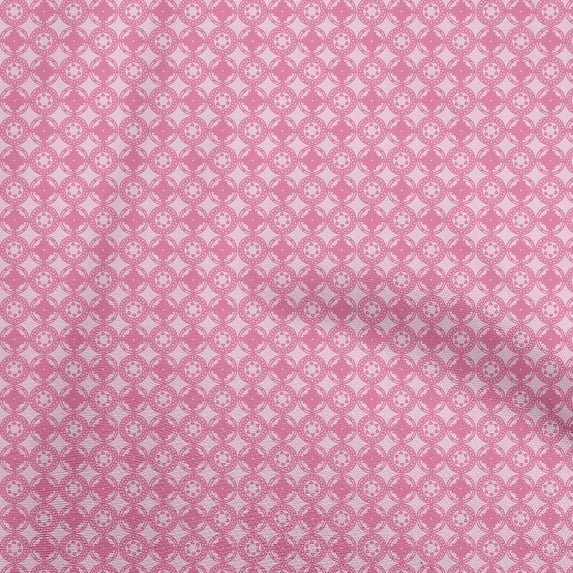 oneOone Viscose Chiffon Pink Fabric Geometric Fabric For Sewing Printed Craft Fabric By The Yard 42 Inch Wide