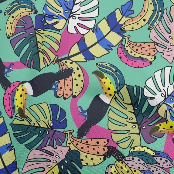 oneOone Viscose Chiffon Pink Fabric Leaves Quilting Supplies Print Sewing Fabric By The Yard 42 Inch Wide