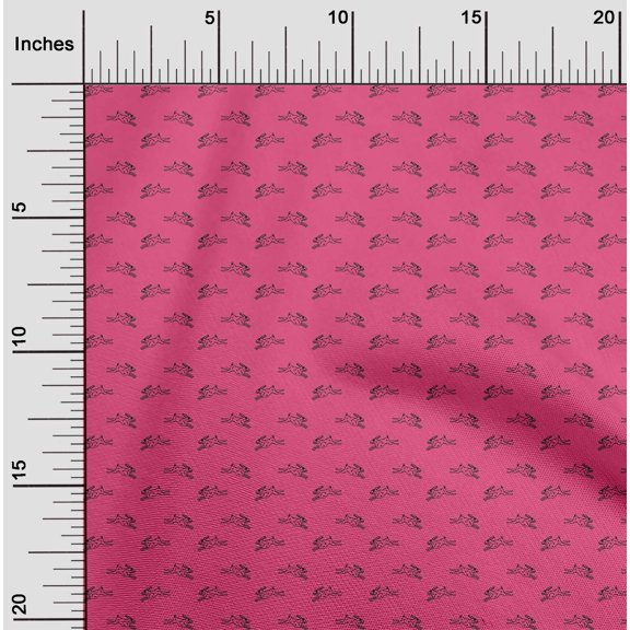 oneOone Viscose Chiffon Pink Fabric Rabbit Animal Sewing Craft Projects Fabric Prints By Yard 42 Inch Wide