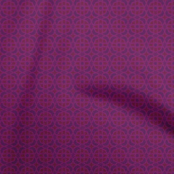 oneOone Viscose Chiffon Purple Fabric Arabic Moroccan Sewing Material Print Fabric By The Yard 42 Inch Wide