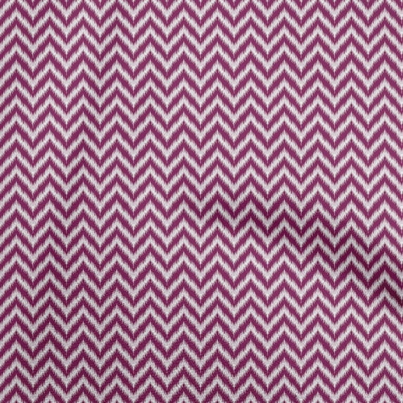oneOone Viscose Chiffon Purple Fabric Asian Ikat Chevron Sewing Material Print Fabric By The Yard 42 Inch Wide