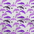 thumbnail image 1 of oneOone Viscose Chiffon Purple Fabric Beach Dolphin Quilting Supplies Print Sewing Fabric By The Yard 42 Inch Wide, 1 of 4