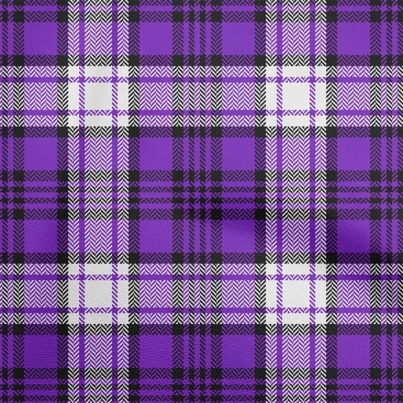 oneOone Viscose Chiffon Purple Fabric Tartan Craft Projects Decor Fabric Printed By The Yard 42 Inch Wide