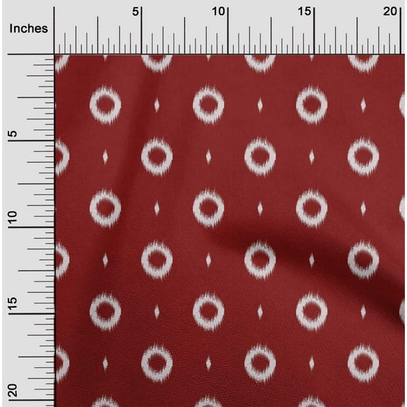 oneOone Viscose Chiffon Red Fabric Ikat Style Stripe Quilting Supplies Print Sewing Fabric By The Yard 42 Inch Wide