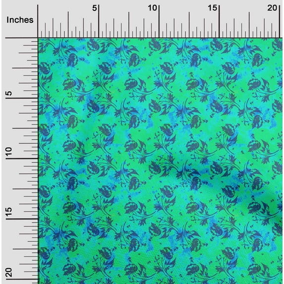 oneOone Viscose Chiffon Sea Green Fabric Batik Craft Projects Decor Fabric Printed By The Yard 42 Inch Wide