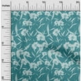 thumbnail image 1 of oneOone Viscose Chiffon Teal Green Fabric Florals Sewing Material Print Fabric By The Yard 42 Inch Wide, 1 of 4