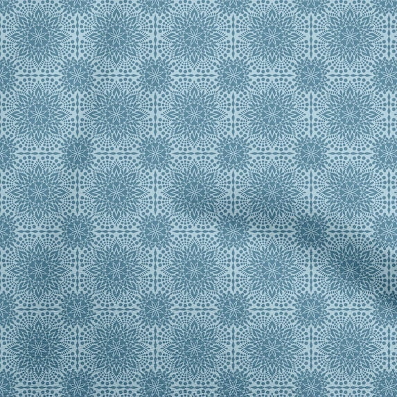 oneOone Viscose Chiffon Turquoise Blue2 Fabric Asian Ornamental Craft Projects Decor Fabric Printed By The Yard 42 Inch Wide