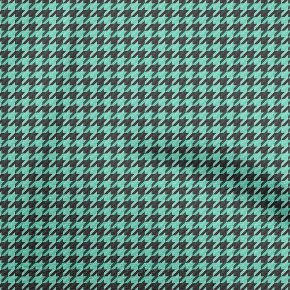 oneOone Viscose Chiffon Turquoise Green Fabric Houndstooth Dress Material Fabric Print Fabric By The Yard 42 Inch Wide