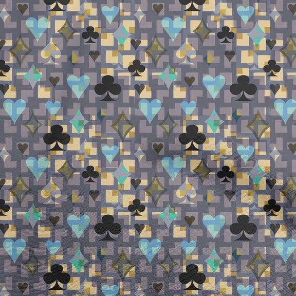 oneOone Viscose Chiffon Violet Fabric Poker Card Fabric For Sewing Printed Craft Fabric By The Yard 42 Inch Wide