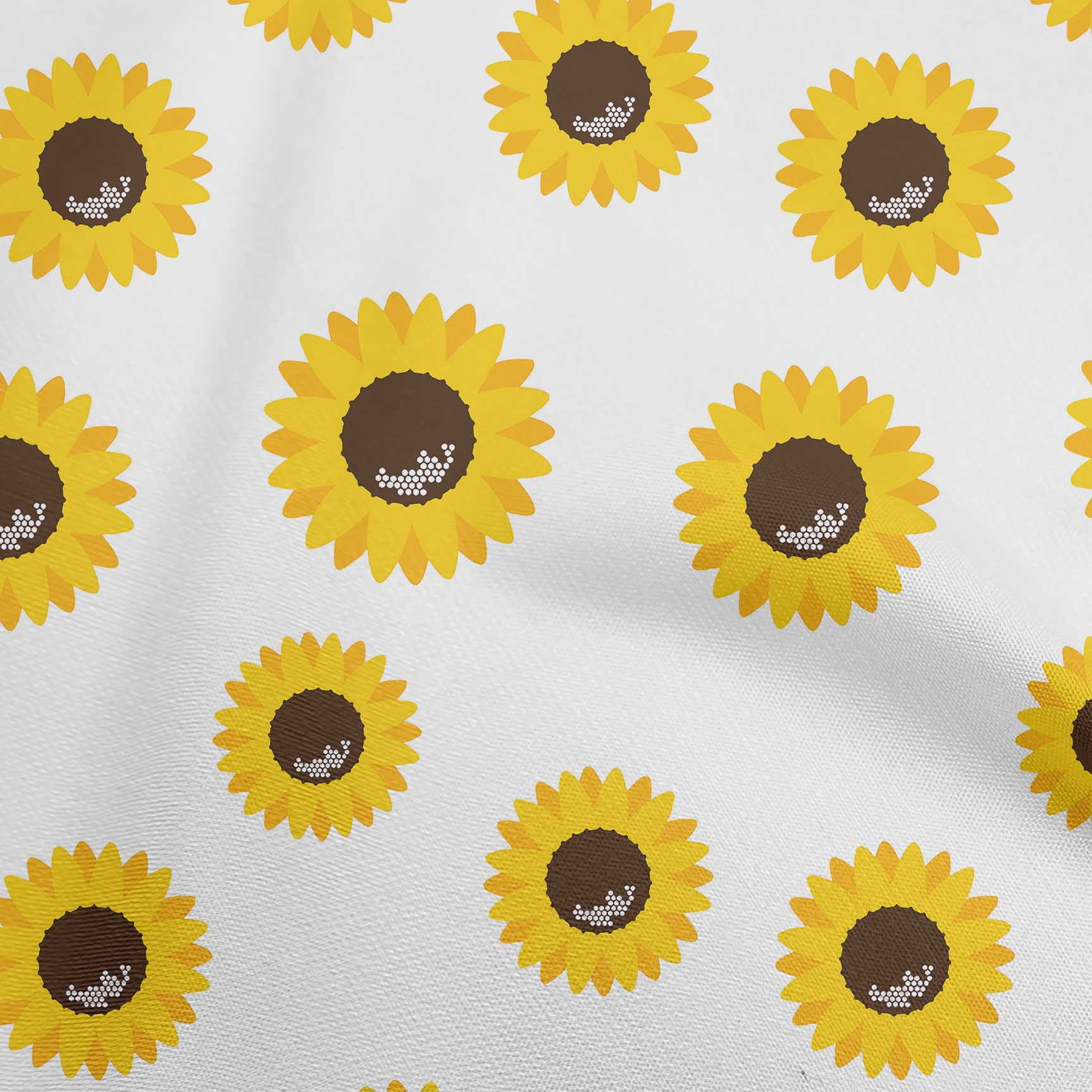 Sunflower Sway (Handpainted Yellow Ombre Sunflower Pure Viscose Chiffon Saree)