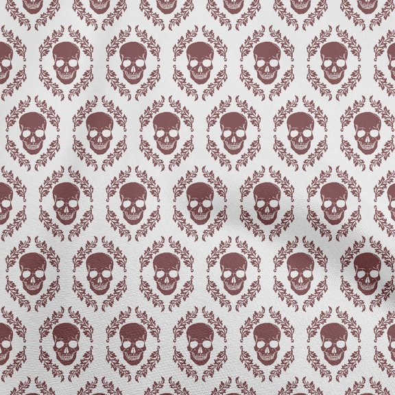 oneOone Viscose Chiffon White Fabric Skull Diy Clothing Quilting Fabric Print Fabric By Yard 42 Inch Wide-aA