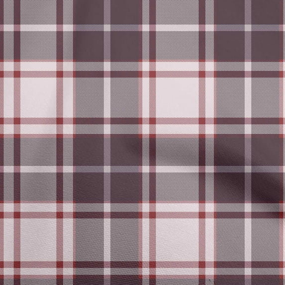 oneOone Viscose Chiffon Wine Fabric Check Plaid Dress Material Fabric Print Fabric By The Yard 42 Inch Wide