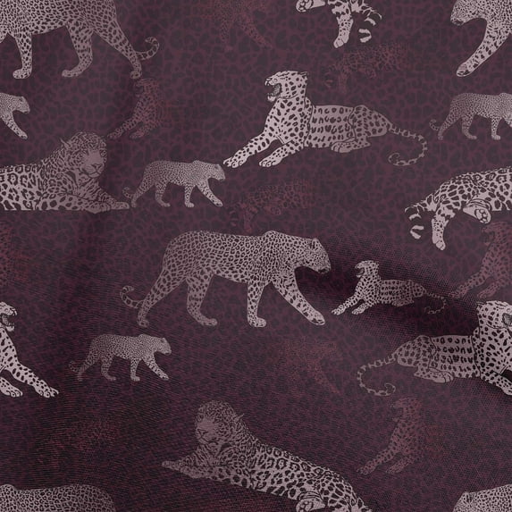 oneOone Viscose Chiffon Wine Purple Fabric Animal Diy Clothing Quilting Fabric Print Fabric By Yard 42 Inch Wide