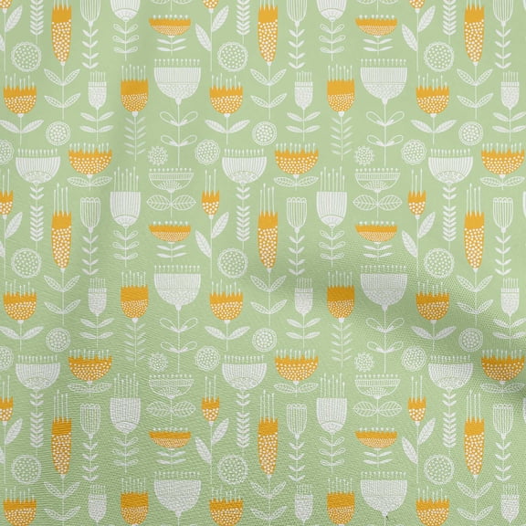 oneOone Viscose Chiffon Yellow Fabric African Floral Quilting Supplies Print Sewing Fabric By The Yard 42 Inch Wide