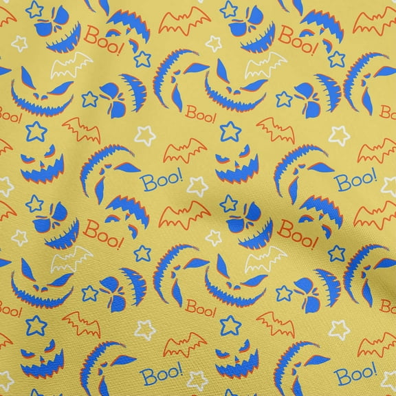 oneOone Viscose Chiffon Yellow Fabric Halloween Sewing Craft Projects Fabric Prints By Yard 42 Inch Wide