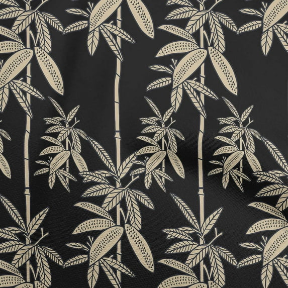 oneOone Viscose Jersey Black Fabric Tropical Palm Tree Fabric For Sewing Printed Craft Fabric By The Yard 60 Inch Wide