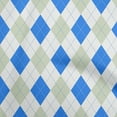 thumbnail image 1 of oneOone Viscose Jersey Blue Fabric Check Argyle Craft Projects Decor Fabric Printed By The Yard 60 Inch Wide, 1 of 5