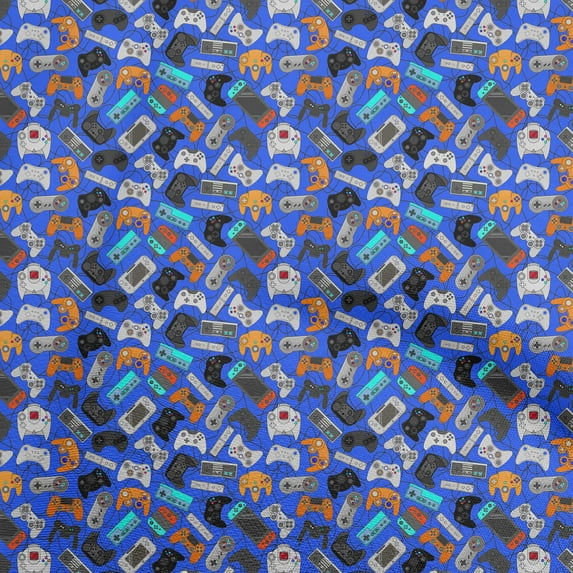 oneOone Viscose Jersey Blue Fabric Kids Game Fabric For Sewing Printed Craft Fabric By The Yard 60 Inch Wide
