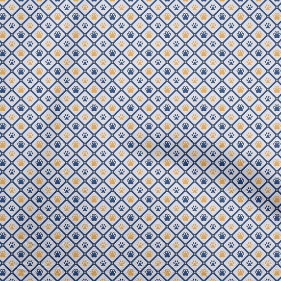 oneOone Viscose Jersey Blue Fabric Paw Sewing Material Print Fabric By The Yard 60 Inch Wide