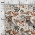 thumbnail image 1 of oneOone Viscose Jersey Brown Fabric Animals Watercolor Sewing Material Print Fabric By The Yard 60 Inch Wide, 1 of 5