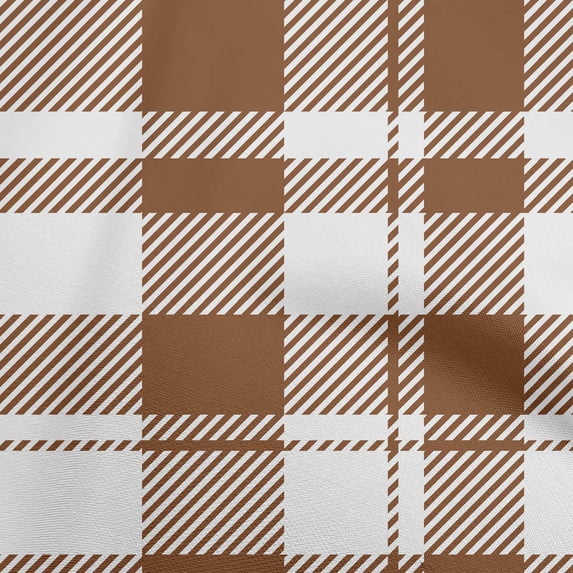oneOone Viscose Jersey Brown Fabric Check Diy Clothing Quilting Fabric Print Fabric By Yard 60 Inch Wide