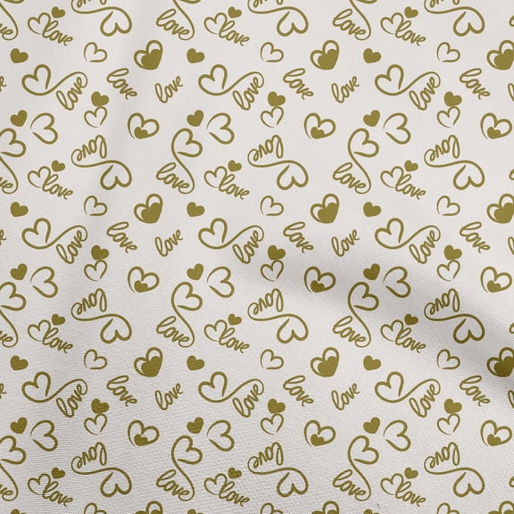 oneOone Viscose Jersey Cream Fabric Valentine Love Heart Sewing Craft Projects Fabric Prints By Yard 60 Inch Wide