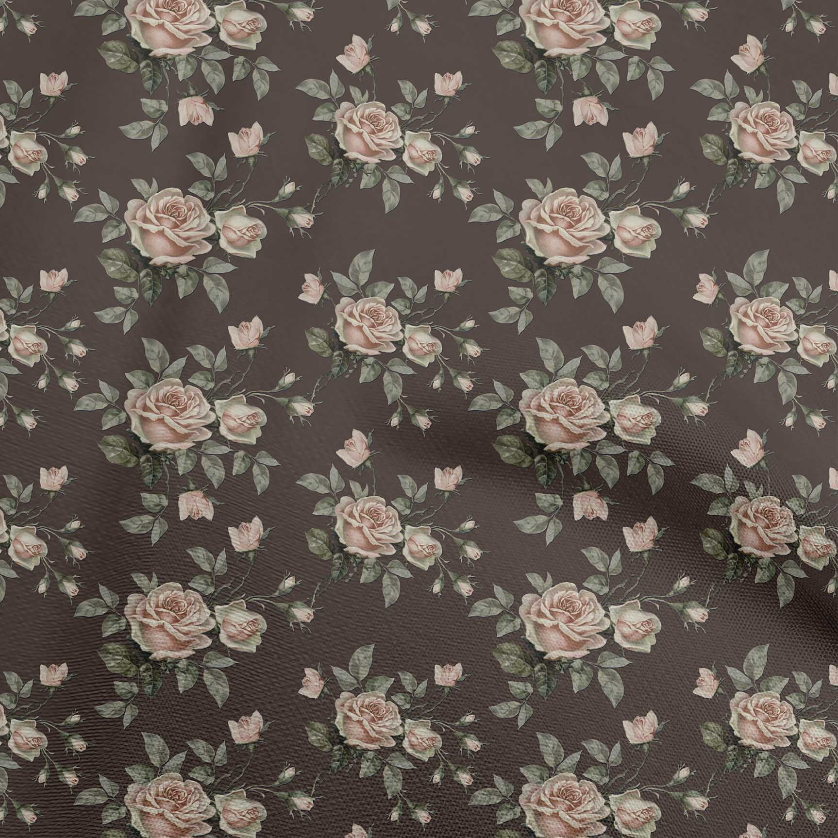oneOone Viscose Jersey Dark Chocolate Fabric Floral Sewing Craft Projects Fabric Prints By Yard 60 Inch Wide