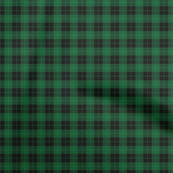 oneOone Viscose Jersey Dark Green Fabric Check Diy Clothing Quilting Fabric Print Fabric By Yard 60 Inch Wide