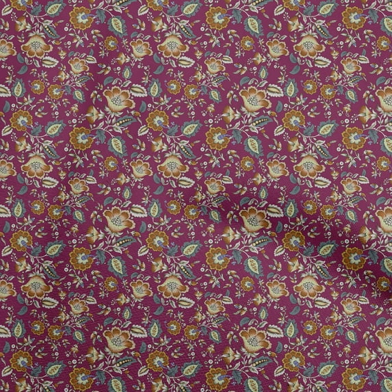 oneOone Viscose Jersey Dark Magenta Fabric Asian Suzani Sewing Craft Projects Fabric Prints By Yard 60 Inch Wide