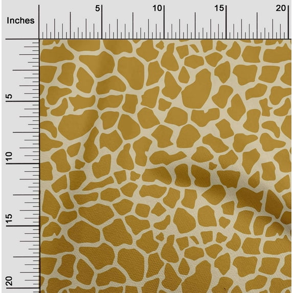 oneOone Viscose Jersey Dark Mustard Fabric Giraffe Animal Skin Dress Material Fabric Print Fabric By The Yard 60 Inch Wide