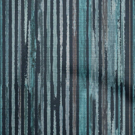 oneOone Viscose Jersey Dark Teal Green Fabric Striped Line Sewing Material Print Fabric By The Yard 60 Inch Wide