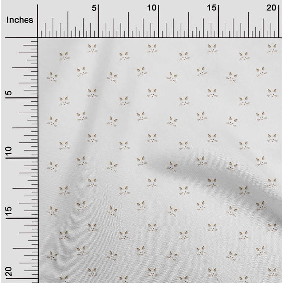 oneOone Viscose Jersey Fabric Cat Face Animal Print Sewing Fabric BTY 60 Inch Wide