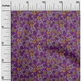 thumbnail image 1 of oneOone Viscose Jersey Fabric Leaves & Floral Block Printed Fabric 1 Yard 60 Inch Wide, 1 of 5