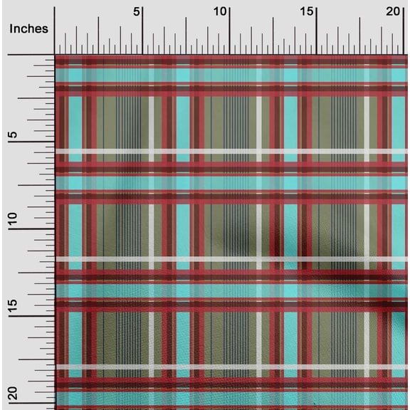 oneOone Viscose Jersey Fabric Madras Check Printed Craft Fabric BTY 60 Inch Wide