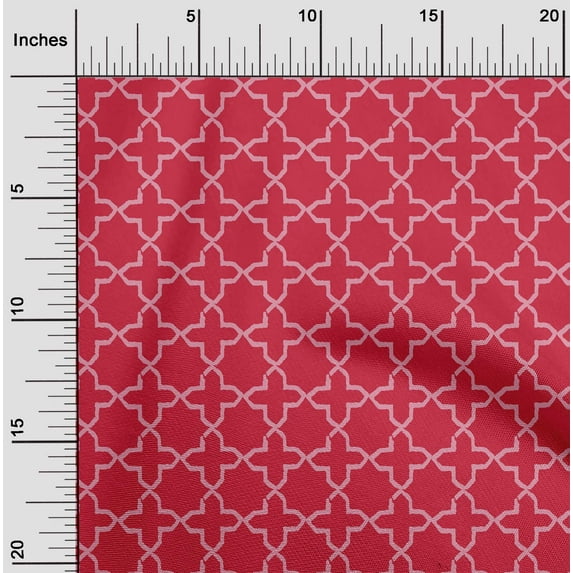 oneOone Viscose Jersey Fabric Quatrefoil Block Decor Fabric Printed BTY 60 Inch Wide