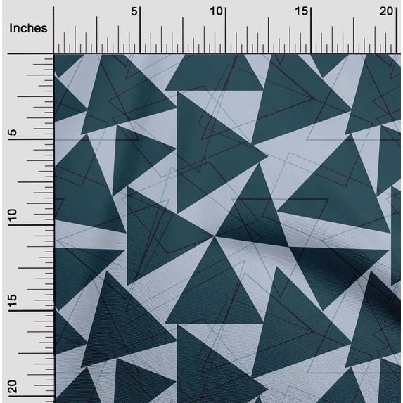 oneOone Viscose Jersey Fabric Rectangle & Triangle Geometric Fabric Prints By Yard 60 Inches Wide