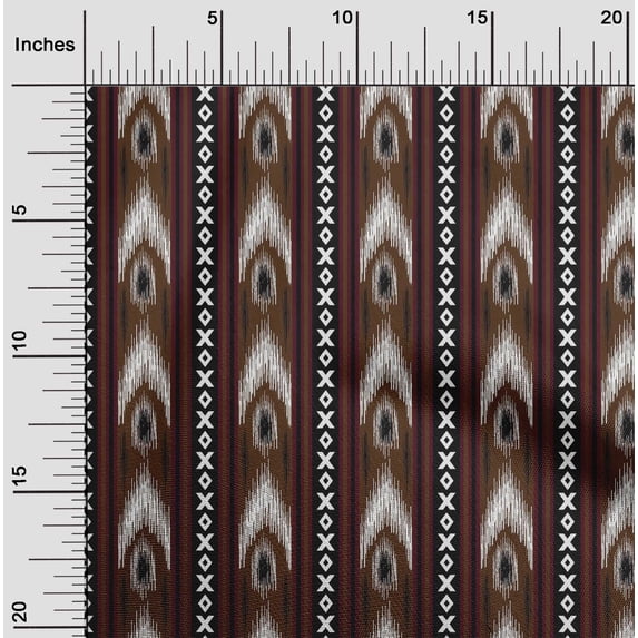 oneOone Viscose Jersey Fabric Stripe & Geometric Ikat Print Fabric BTY 60 Inch Wide