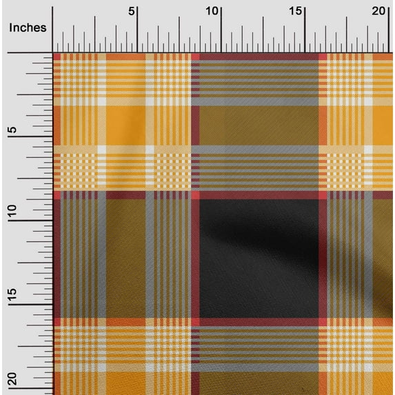 oneOone Viscose Jersey Fabric Tartan Check Print Fabric By Yard 60 Inch Wide