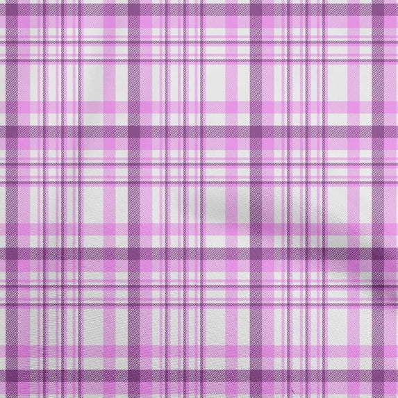oneOone Viscose Jersey Fuschia Pink Fabric Plaid Craft Projects Decor Fabric Printed By The Yard 60 Inch Wide