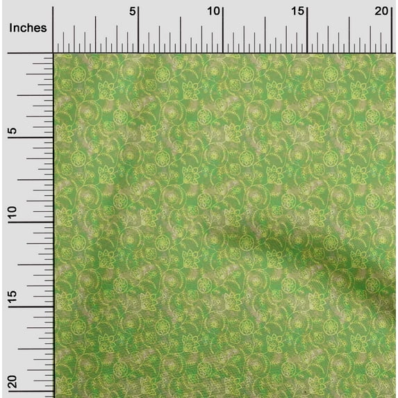oneOone Viscose Jersey Green Fabric Batik Quilting Supplies Print Sewing Fabric By The Yard 60 Inch Wide - KW