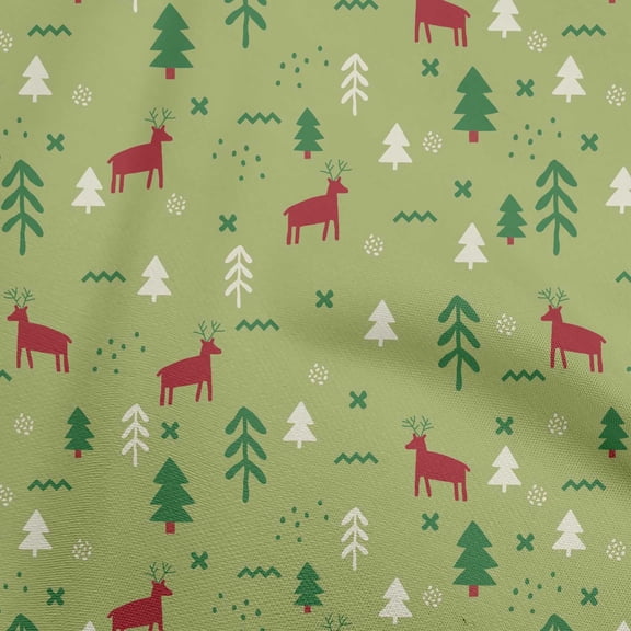 oneOone Viscose Jersey Green Fabric Christmas Fabric For Sewing Printed Craft Fabric By The Yard 60 Inch Wide